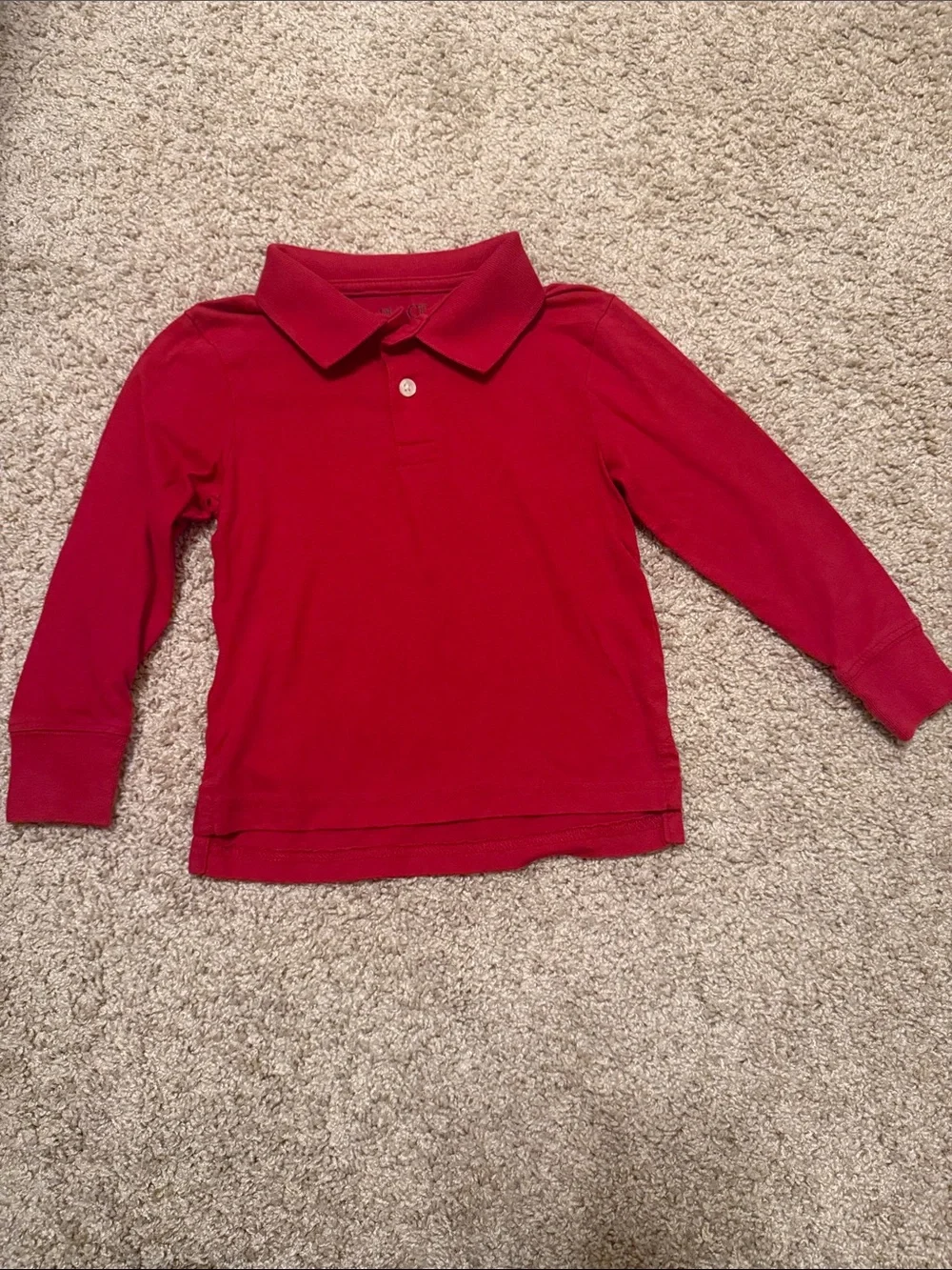 Place Red Long-Sleeve Polo Shirt for Kids